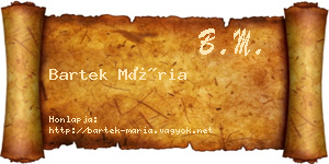 Bartek Mária névjegykártya