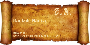 Bartek Mária névjegykártya