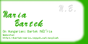 maria bartek business card